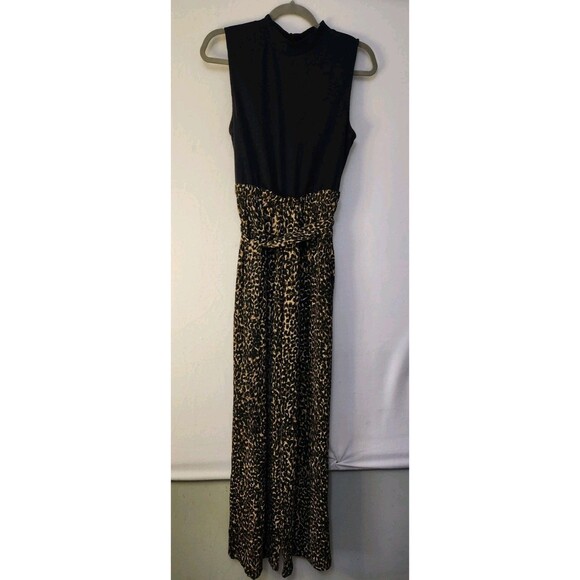 As U Wish Women's Jumpsuit Tie Waist Sleeveless, Wide Leg, Dressy Size Large - Picture 1 of 6